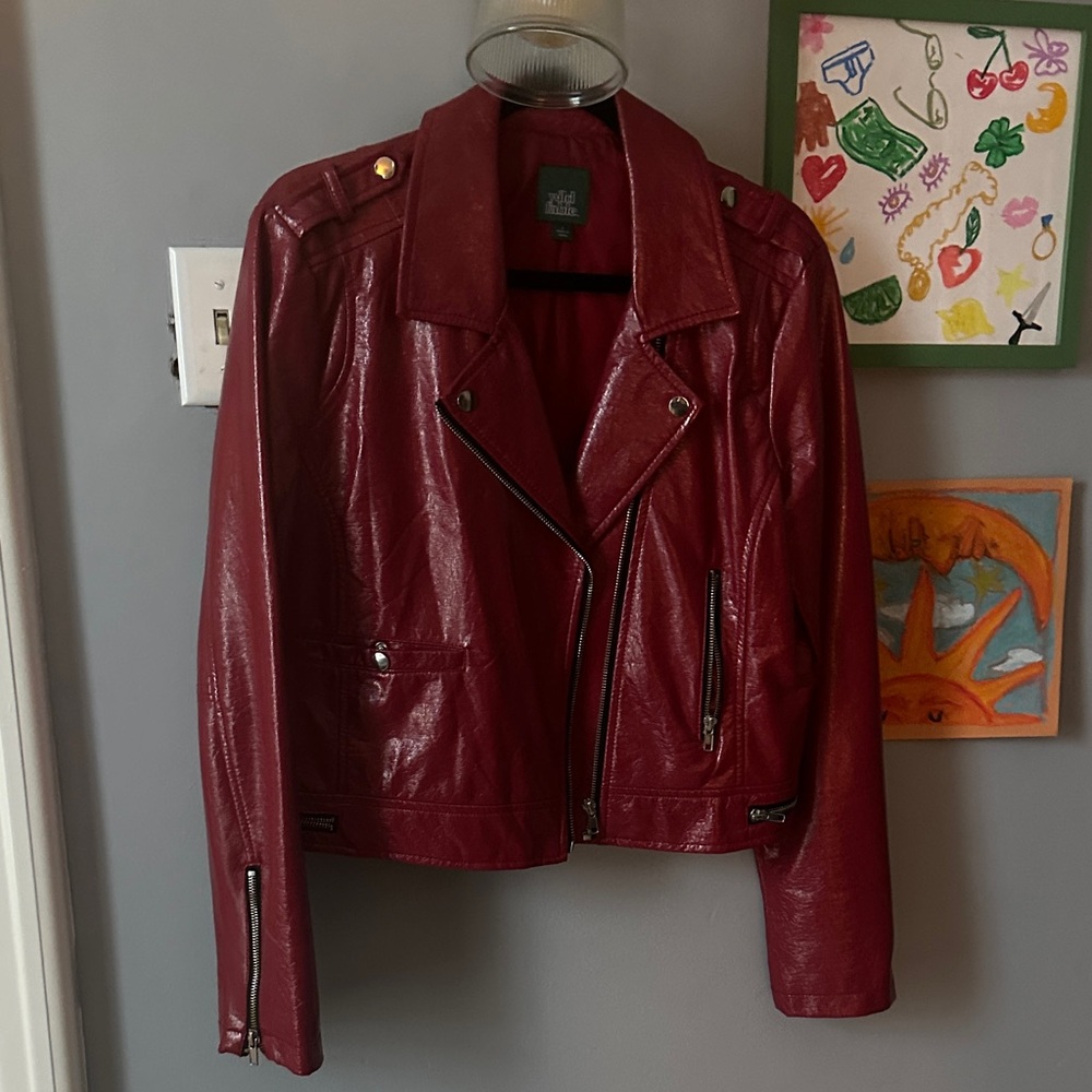 Medium Wild Fable Red Leather Jacket